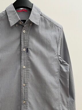 Rapha striped stretch cotton oxford shirt S hickory stripe slim pocket cycling